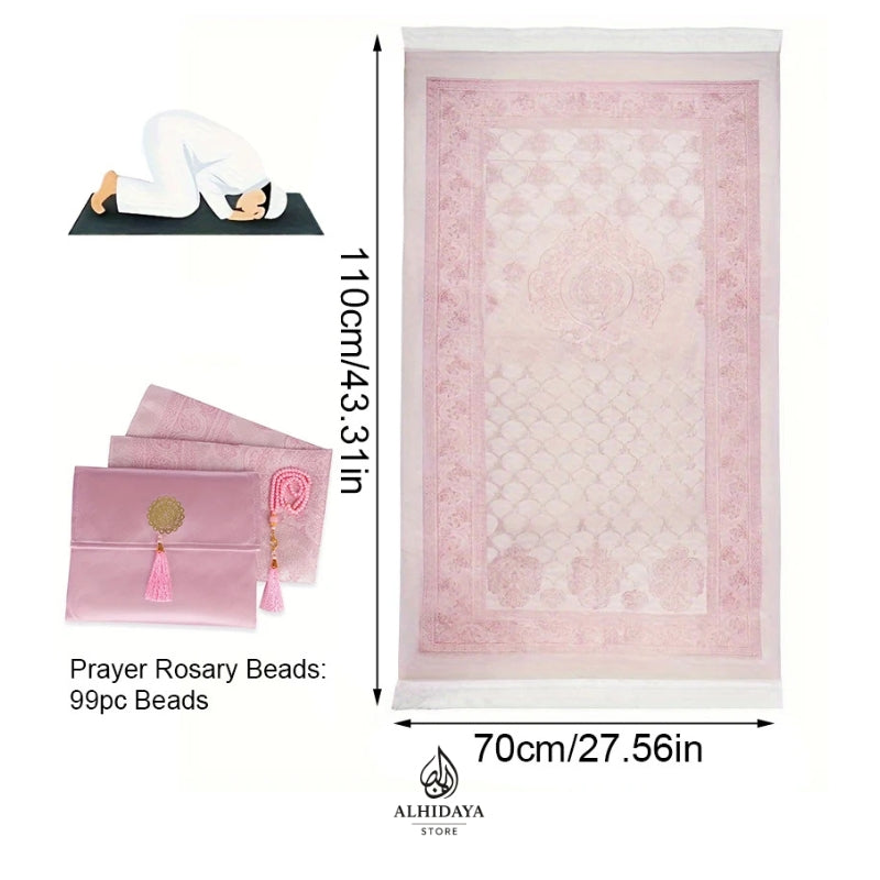 Portable Islamic Prayer Mat – Compact Travel Rug for Salah - Ideal Gift